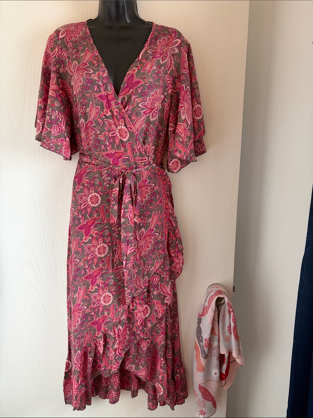 Creme Boheme Silk Blend Wrap Dress